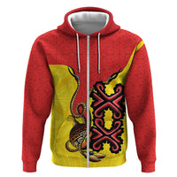 Personalised Papua New Guinea Oro Necklace Hoodie Gold Melanesia Traditional Pattern LT9 Zip Hoodie Gold - Polynesian Pride