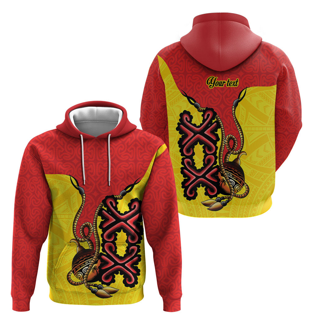 Personalised Papua New Guinea Oro Necklace Hoodie Gold Melanesia Traditional Pattern LT9 - Polynesian Pride
