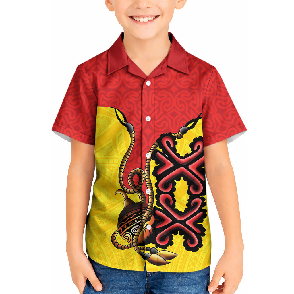 Personalised Papua New Guinea Oro Necklace Kid Hawaiian Shirt Gold Melanesia Traditional Pattern LT9 Kid Gold - Polynesian Pride