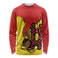 Personalised Papua New Guinea Oro Necklace Long Sleeve Shirt Gold Melanesia Traditional Pattern LT9 Unisex Gold - Polynesian Pride