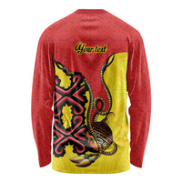 Personalised Papua New Guinea Oro Necklace Long Sleeve Shirt Gold Melanesia Traditional Pattern LT9 - Polynesian Pride