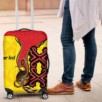 Personalised Papua New Guinea Oro Necklace Luggage Cover Gold Melanesia Traditional Pattern LT9 Gold - Polynesian Pride