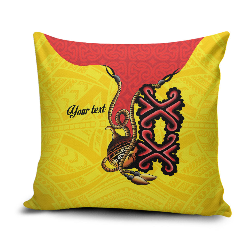 Personalised Papua New Guinea Oro Necklace Pillow Cover Gold Melanesia Traditional Pattern LT9 Gold - Polynesian Pride