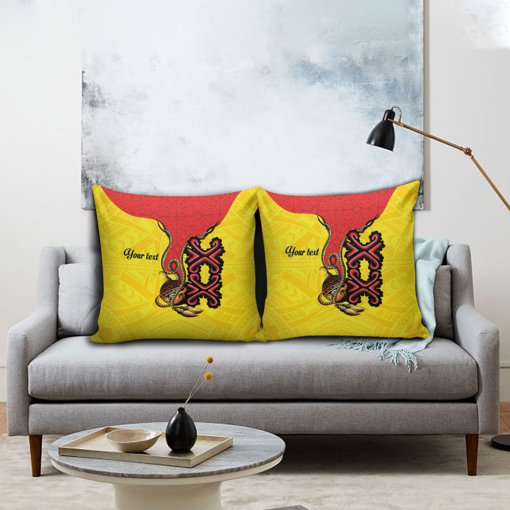 Personalised Papua New Guinea Oro Necklace Pillow Cover Gold Melanesia Traditional Pattern LT9 - Polynesian Pride
