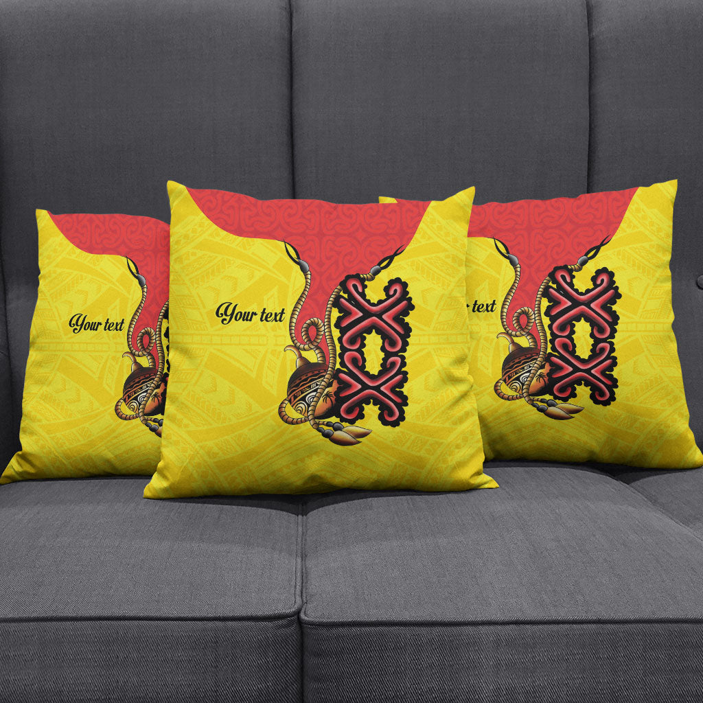 Personalised Papua New Guinea Oro Necklace Pillow Cover Gold Melanesia Traditional Pattern LT9 - Polynesian Pride