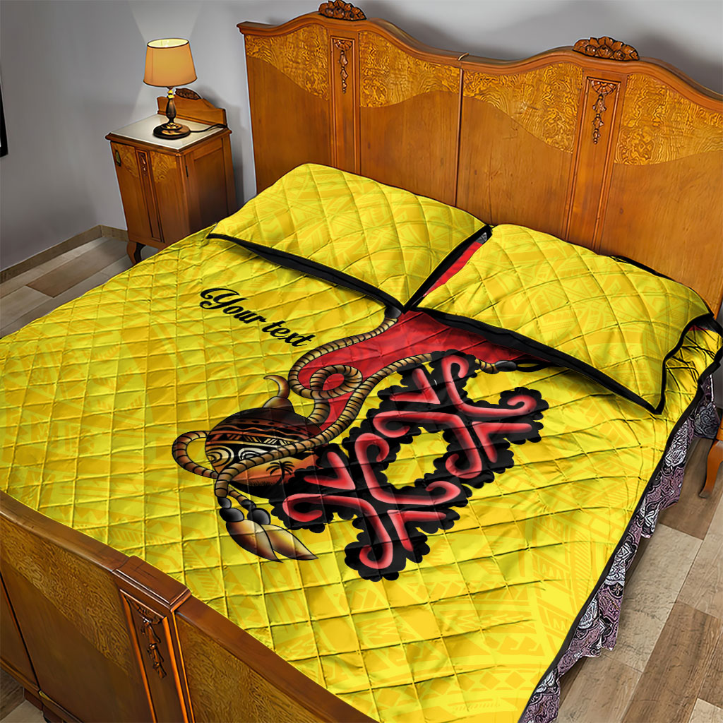 Personalised Papua New Guinea Oro Necklace Quilt Bed Set Gold Melanesia Traditional Pattern LT9 - Polynesian Pride