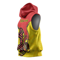 Personalised Papua New Guinea Oro Necklace Sleeveless Hoodie Gold Melanesia Traditional Pattern LT9 - Polynesian Pride