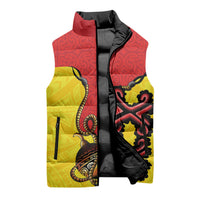 Personalised Papua New Guinea Oro Necklace Sleeveless Puffer Jacket Gold Melanesia Traditional Pattern LT9 - Polynesian Pride