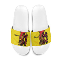 Personalised Papua New Guinea Oro Necklace Slide Sandals Gold Melanesia Traditional Pattern LT9 Gold - Polynesian Pride