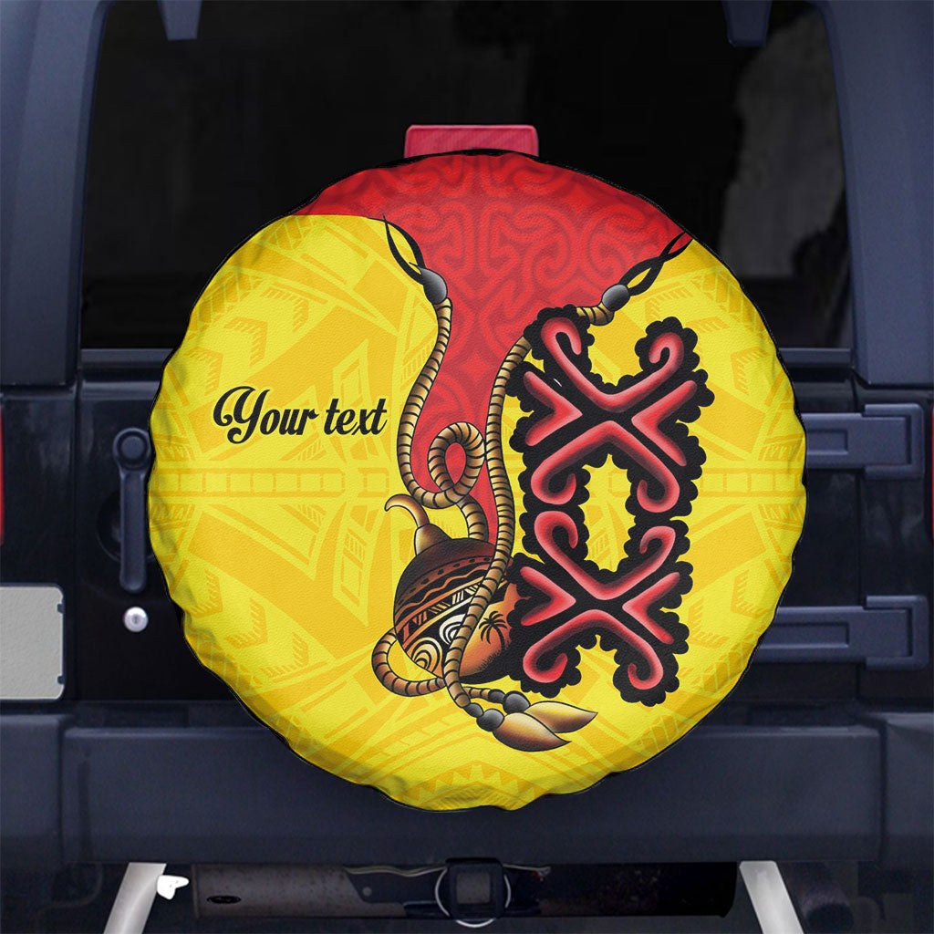 Personalised Papua New Guinea Oro Necklace Spare Tire Cover Gold Melanesia Traditional Pattern LT9 No hole Gold - Polynesian Pride