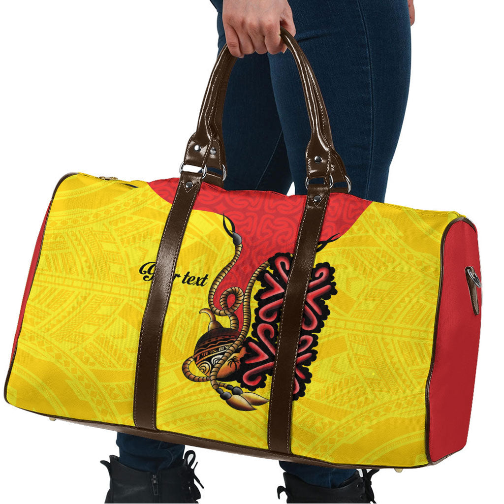 Personalised Papua New Guinea Oro Necklace Travel Bag Gold Melanesia Traditional Pattern LT9 - Polynesian Pride