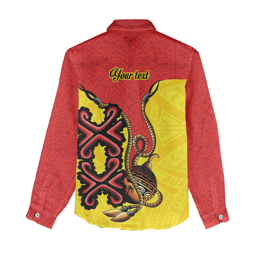 Personalised Papua New Guinea Oro Necklace Women Casual Shirt Gold Melanesia Traditional Pattern LT9 - Polynesian Pride