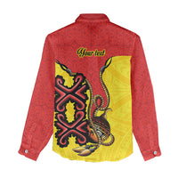 Personalised Papua New Guinea Oro Necklace Women Casual Shirt Gold Melanesia Traditional Pattern LT9 - Polynesian Pride