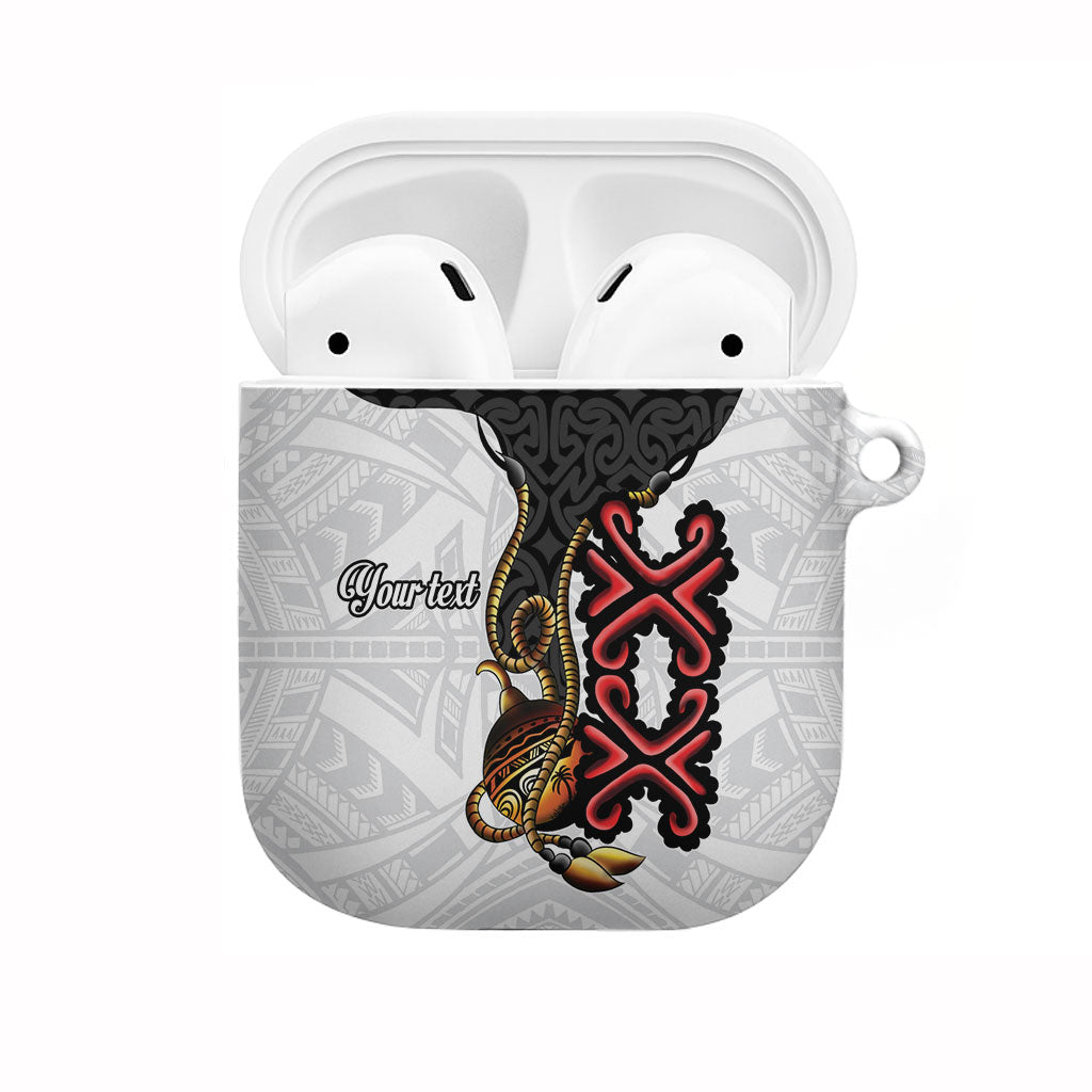 Personalised Papua New Guinea Oro Necklace AirPods Case Black Melanesia Traditional Pattern LT9 Black - Polynesian Pride