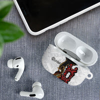 Personalised Papua New Guinea Oro Necklace AirPods Case Black Melanesia Traditional Pattern LT9 - Polynesian Pride