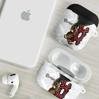 Personalised Papua New Guinea Oro Necklace AirPods Case Black Melanesia Traditional Pattern LT9 - Polynesian Pride