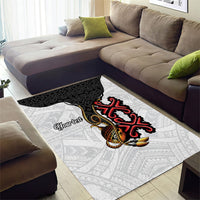 Personalised Papua New Guinea Oro Necklace Area Rug Black Melanesia Traditional Pattern LT9 - Polynesian Pride