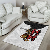 Personalised Papua New Guinea Oro Necklace Area Rug Black Melanesia Traditional Pattern LT9 - Polynesian Pride