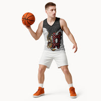 Personalised Papua New Guinea Oro Necklace Basketball Jersey Black Melanesia Traditional Pattern LT9 - Polynesian Pride