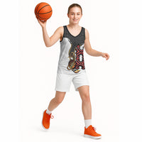 Personalised Papua New Guinea Oro Necklace Basketball Jersey Black Melanesia Traditional Pattern LT9 - Polynesian Pride