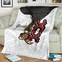 Personalised Papua New Guinea Oro Necklace Blanket Black Melanesia Traditional Pattern LT9 - Polynesian Pride