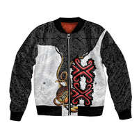 Personalised Papua New Guinea Oro Necklace Bomber Jacket Black Melanesia Traditional Pattern LT9 Unisex Black - Polynesian Pride