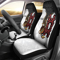 Personalised Papua New Guinea Oro Necklace Car Seat Cover Black Melanesia Traditional Pattern LT9 - Polynesian Pride