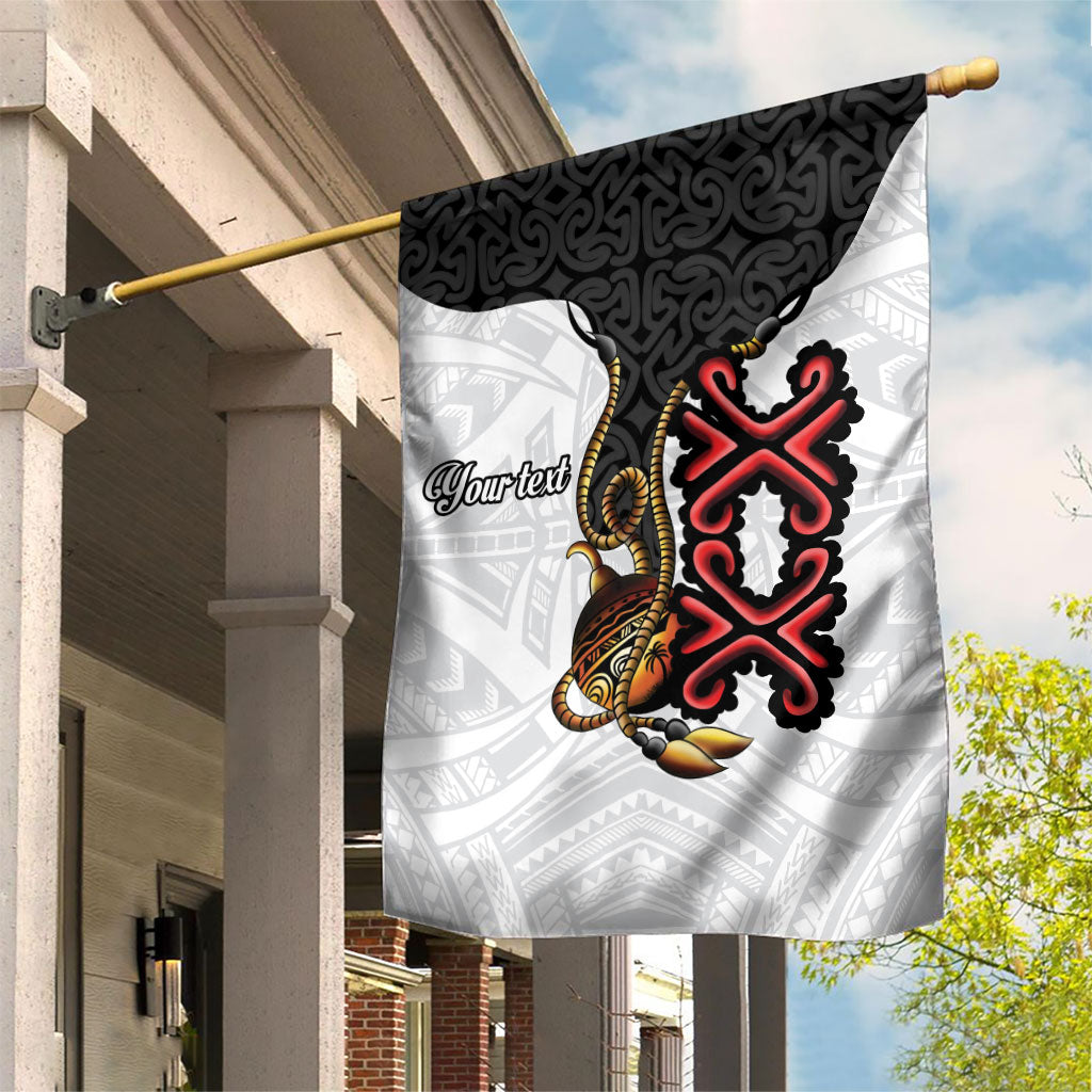 Personalised Papua New Guinea Oro Necklace Garden Flag Black Melanesia Traditional Pattern LT9 House Flag Black - Polynesian Pride