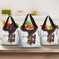 Personalised Papua New Guinea Oro Necklace Grocery Bag Black Melanesia Traditional Pattern LT9 3-pack One Size Black - Polynesian Pride