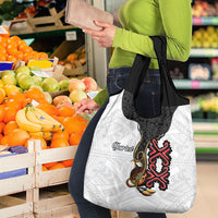 Personalised Papua New Guinea Oro Necklace Grocery Bag Black Melanesia Traditional Pattern LT9 - Polynesian Pride
