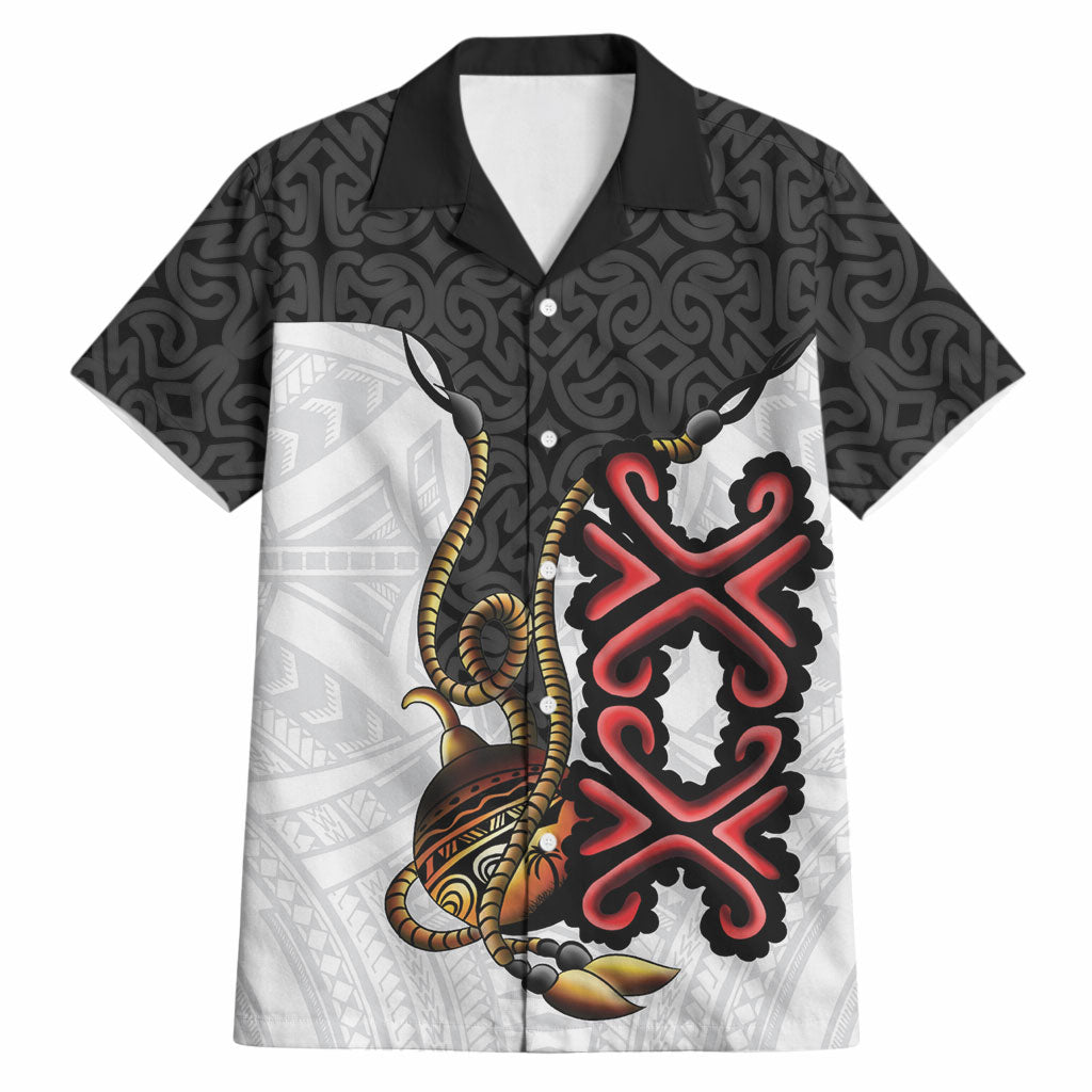 Personalised Papua New Guinea Oro Necklace Hawaiian Shirt Black Melanesia Traditional Pattern LT9 Black - Polynesian Pride