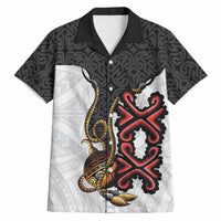 Personalised Papua New Guinea Oro Necklace Hawaiian Shirt Black Melanesia Traditional Pattern LT9 Black - Polynesian Pride