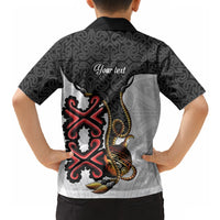 Personalised Papua New Guinea Oro Necklace Hawaiian Shirt Black Melanesia Traditional Pattern LT9 - Polynesian Pride