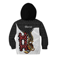Personalised Papua New Guinea Oro Necklace Kid Hoodie Black Melanesia Traditional Pattern LT9 - Polynesian Pride