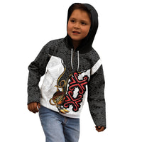Personalised Papua New Guinea Oro Necklace Kid Hoodie Black Melanesia Traditional Pattern LT9 - Polynesian Pride