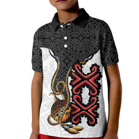 Personalised Papua New Guinea Oro Necklace Kid Polo Shirt Black Melanesia Traditional Pattern LT9 Kid Black - Polynesian Pride