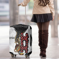 Personalised Papua New Guinea Oro Necklace Luggage Cover Black Melanesia Traditional Pattern LT9 - Polynesian Pride