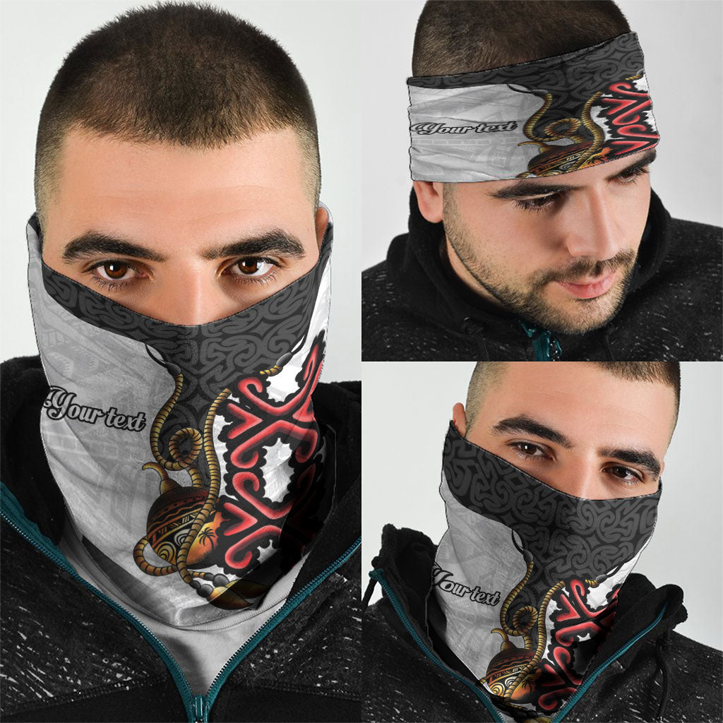 Personalised Papua New Guinea Oro Necklace Neck Gaiter Black Melanesia Traditional Pattern LT9 - Polynesian Pride