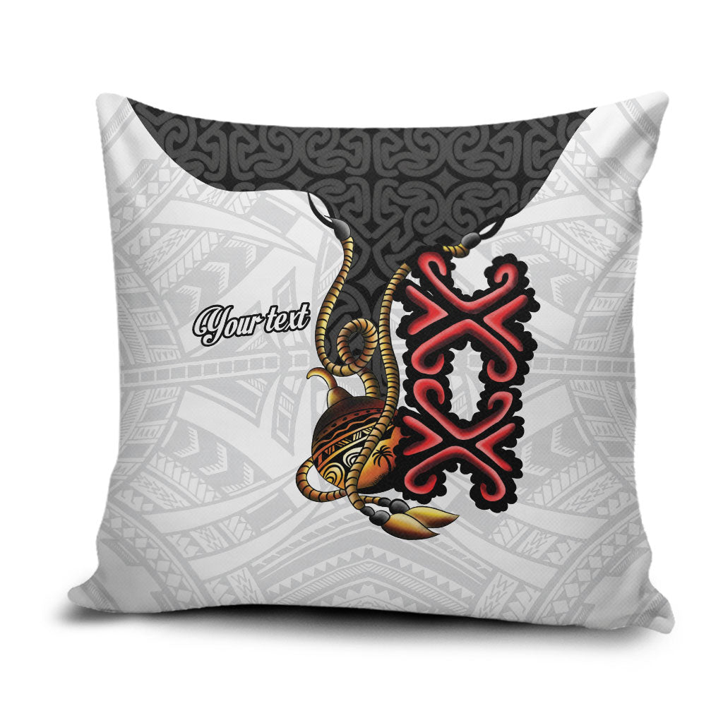 Personalised Papua New Guinea Oro Necklace Pillow Cover Black Melanesia Traditional Pattern LT9 Black - Polynesian Pride