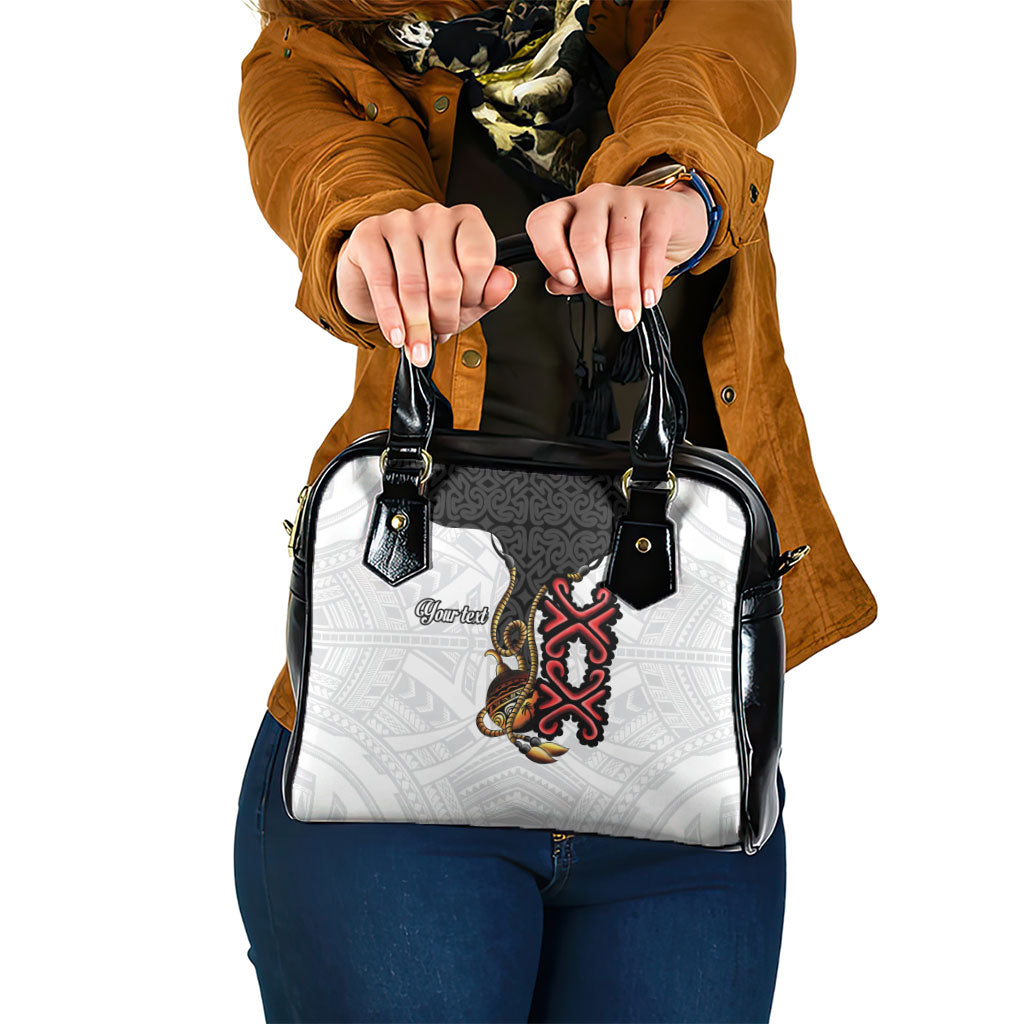 Personalised Papua New Guinea Oro Necklace Shoulder Handbag Black Melanesia Traditional Pattern LT9 One Size Black - Polynesian Pride