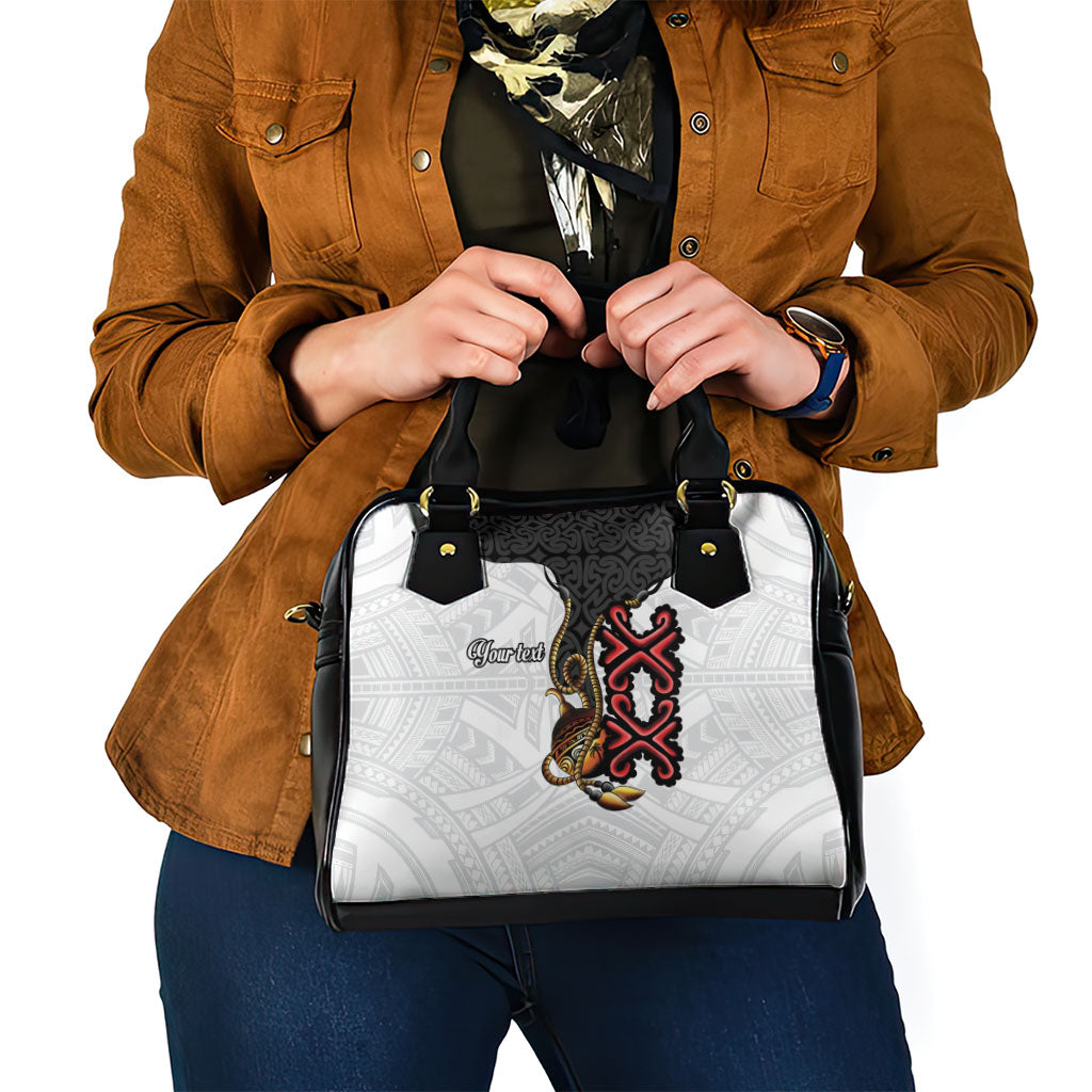 Personalised Papua New Guinea Oro Necklace Shoulder Handbag Black Melanesia Traditional Pattern LT9 - Polynesian Pride