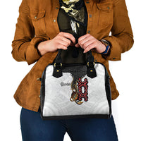 Personalised Papua New Guinea Oro Necklace Shoulder Handbag Black Melanesia Traditional Pattern LT9 - Polynesian Pride