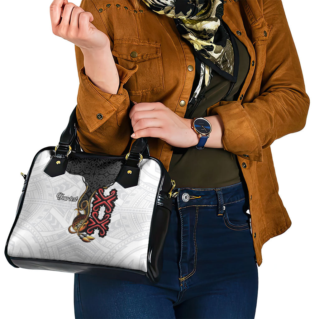 Personalised Papua New Guinea Oro Necklace Shoulder Handbag Black Melanesia Traditional Pattern LT9 - Polynesian Pride