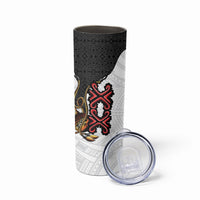 Personalised Papua New Guinea Oro Necklace Skinny Tumbler Black Melanesia Traditional Pattern LT9 - Polynesian Pride