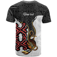 Personalised Papua New Guinea Oro Necklace T Shirt Black Melanesia Traditional Pattern LT9 - Polynesian Pride