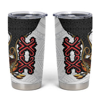 Personalised Papua New Guinea Oro Necklace Tumbler Cup Black Melanesia Traditional Pattern LT9 Black - Polynesian Pride