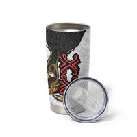Personalised Papua New Guinea Oro Necklace Tumbler Cup Black Melanesia Traditional Pattern LT9 - Polynesian Pride