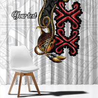 Personalised Papua New Guinea Oro Necklace Window Curtain Black Melanesia Traditional Pattern LT9 - Polynesian Pride