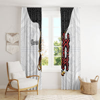 Personalised Papua New Guinea Oro Necklace Window Curtain Black Melanesia Traditional Pattern LT9 - Polynesian Pride