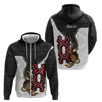 Personalised Papua New Guinea Oro Necklace Zip Hoodie Black Melanesia Traditional Pattern LT9 - Polynesian Pride